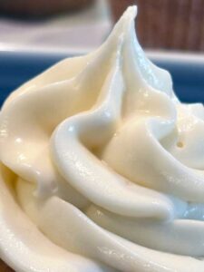 Cream Cheese Frosting Piped on a Cupcake